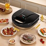 Aigostar Deep Fill Toastie Maker Panini Press 750W Non-Stick Plates Black view 5