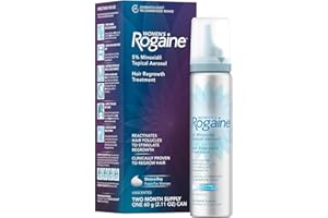 Rogaine 5% Minoxidil Foam, Topical Once-A-Day Hair Loss Treatment for Women to Regrow Fuller, Thicker Hair, Unscented, 2-Month Supply, 2.11 oz