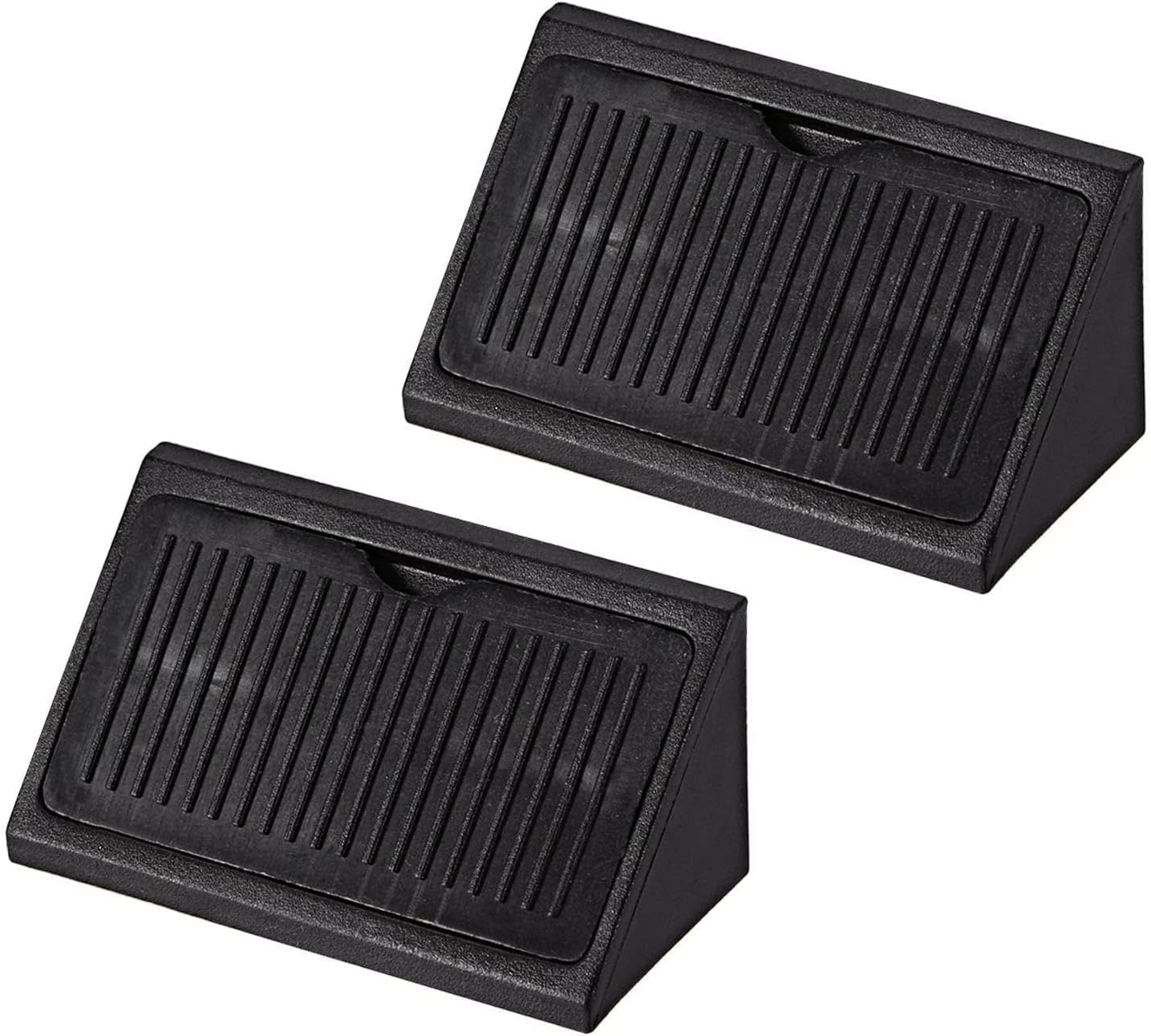 MACHSWON 90 Degree 4 Holes Plastic Corner Braces, Shelf Cabinet Door Angle Brackets with Cover Cap Black, 50Pcs
