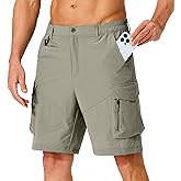 Men's Hiking Cargo Shorts Quick Dry Lightweight Travel Shorts with Multi Pockets for Fishing Camping Golf
