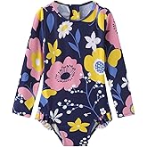 Baby Girls One Piece Swimsuits Long Sleeve Bathing Suits UPF 50+/Sun Protection Rash Guard Shirts