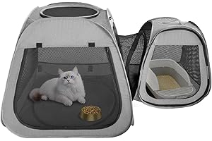 Homegroove Portable Cat Tent, Foldable Cat Playpen for Indoor Cats Enclosed Cat Outdoor Playpen, Dog Play Enclosure with Remo
