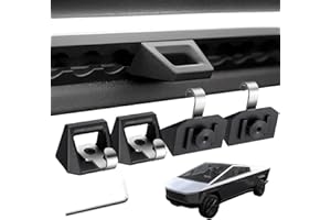 Argostitan 4PCS New Model Bed Rail Track Hook with Tesla Cybertruck 2023 2024 2025，OEM Style Steel L-Track Hook for Cybertruck Accessories，cybertruck Bed Divider Accessories