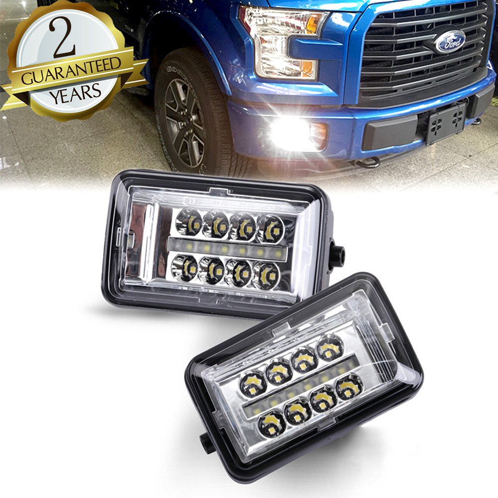 Upgrade LED Fog Lights Compatible for 2015-2018 Ford F150 4 Inch LED Fog  Light Assembly Kit with DRL,40W CREE Waterproof LED Bumper Lamps Daytime  Running ...