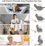 BareTay Power Lift Recliner Chair With Massage Heat USB Type C 2 Cup Holders view 2