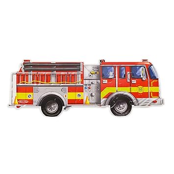 Melissa & Doug Fußbodenpuzzle - Riesiges Feuerwehrauto (24 Teile)