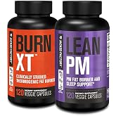 Jacked Factory Burn XT Thermogenic Fat Burner &amp; Lean PM Nighttime Weight Loss Supplement for Men &amp; Women 120 Veggie Diet Pills