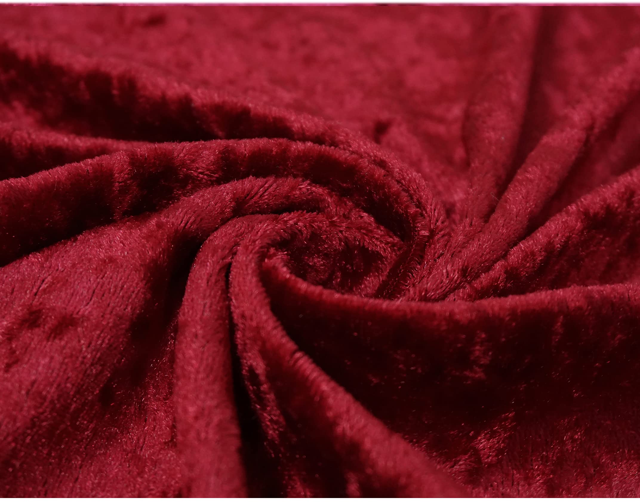 Crushed Velvet Fabric Craft Stretch Velour Material - Soft Furnishing & Craft Velour Fabric - 150cm Wide (Wine, 500cm x 150cm (197" x 60"))
