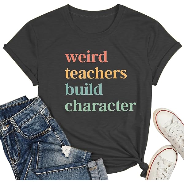 WEITUN Teacher Shirts For Women - Funny Weird Teacher Tee, Teacher Appreciation Gift, Comfy Cotton Blend T-Shirt - View #5