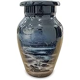 Classical.Gift.Export Decorative Small Aluminum Urn – Multicolor 3 Inch Mini Keepsake Cremation Urn, 90 gm Memorial Urn for Human or Pet Ashes