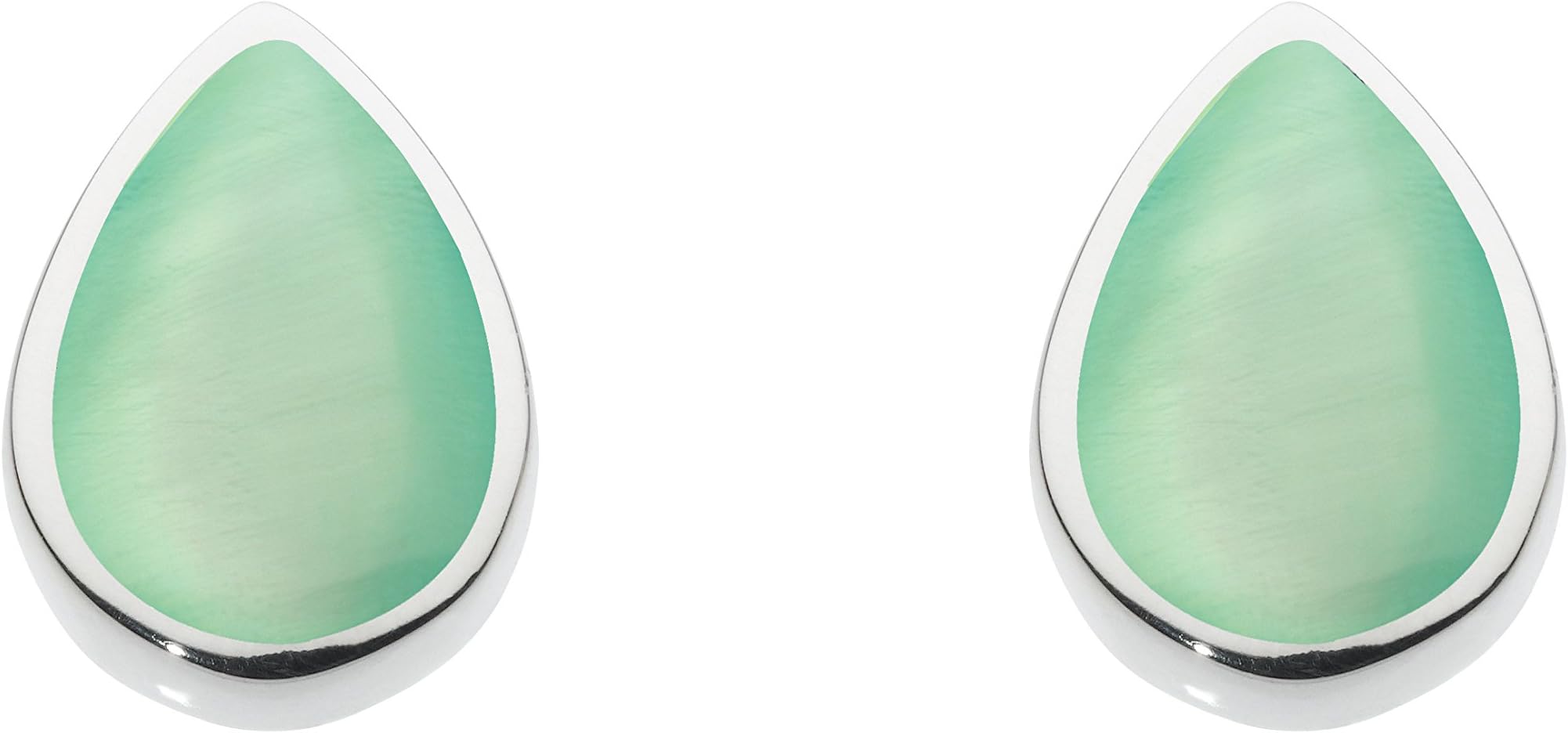 Dew Sterling Silver and Shell Pear Stud Earrings
