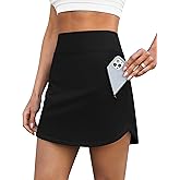 LouKeith Golf Skirts for Women Tennis Skirt with Zipper Pockets High Waisted Running Casual Athletic Skorts Built-in Shorts