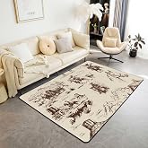jejeloiu Western Cowboy Decorative Carpet Western Area Rug 3x5 for Living Room