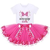 IDOPIP 3rd Birthday Girl Outfit Baby Shirt Polka Dots Tutu Skirt Ear Headband for 3 Year Old Princess Cake Smash Photo Prop