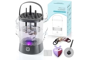 AZANG Electric Makeup Brush Cleaner - 9000 RPM Makeup Brush Cleaning Machine, IP65 Waterproof Automatic Makeup Brush Cleaner for Makeup Sponges and Brushes(Gray)