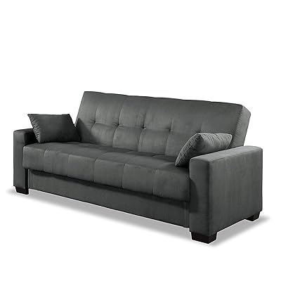 Pearington Mia Microfiber Sofa Bed, Multi-Position Lounger, Dark Grey