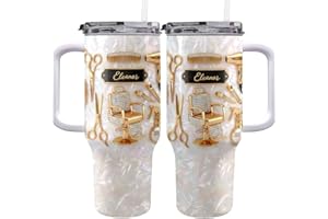 Master of Style Hairdresser, 40oz Tumbler, Gift for Hair Stylist Lovers Personalized Name Insulated Travel Water Bottle with 