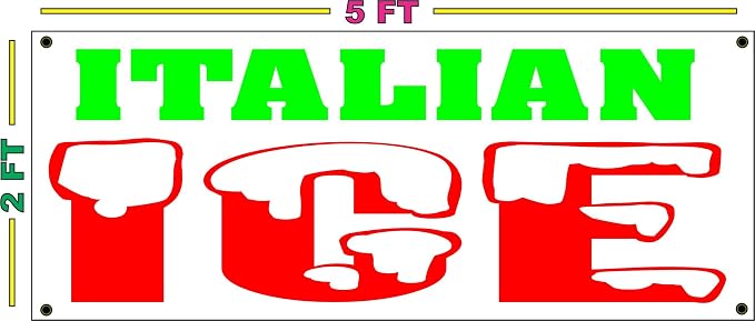 Amazon Com Italian Ice Banner Sign Office Products