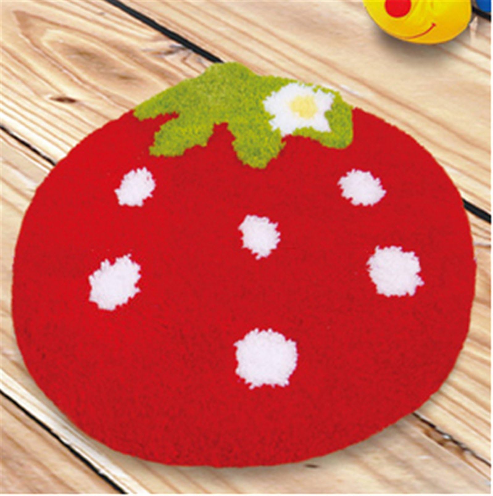 Beyond Your Thoughts Model Latch Hook Kits Sweet Strawberry Kids Area Rug Cute Mat DIY Needle Craft for Beginner Adults & Kids 21 by 15 in