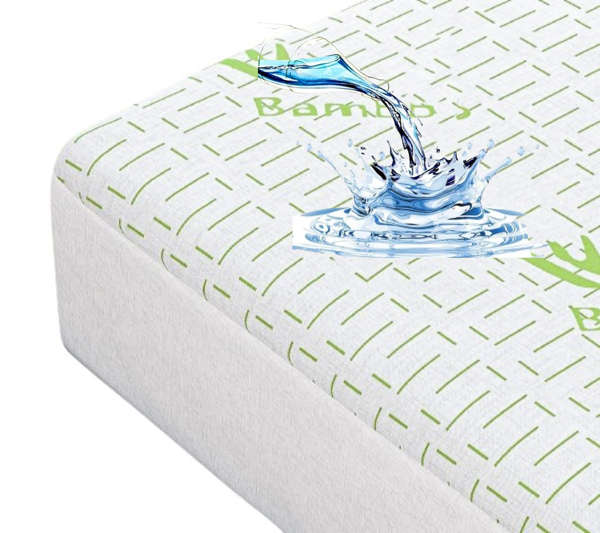 BAMBOO Water Proof Mattress Protector Topper cover Extra Deep Fitted 40 CM Depth Breathable Antialergy Non Noisy Bug Proof (Double(137x190+40) cm)