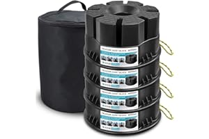 Trailer Jack Blocks Set of 4 – Basima RV Leveling Blocks, Heavy-Duty Universal-Fit Stackable 6" RV Stabilizer Blocks for 5th Wheel, Camper, Travel Trailer, and Tongue Jacks with Carrying Bag, Black