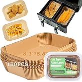 Ewovo 150PCS Ninja Air Fryer Liner, Parchment Paper Liner, 8.1x5.5 Inch Rectangular Air Fryer Disposable Liner for Foodi Dual