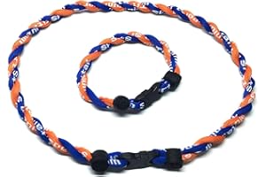CEBUY 2 Rope Braided Tornado Titanium Sport Baseball Necklace 18" & Bracelet 7"