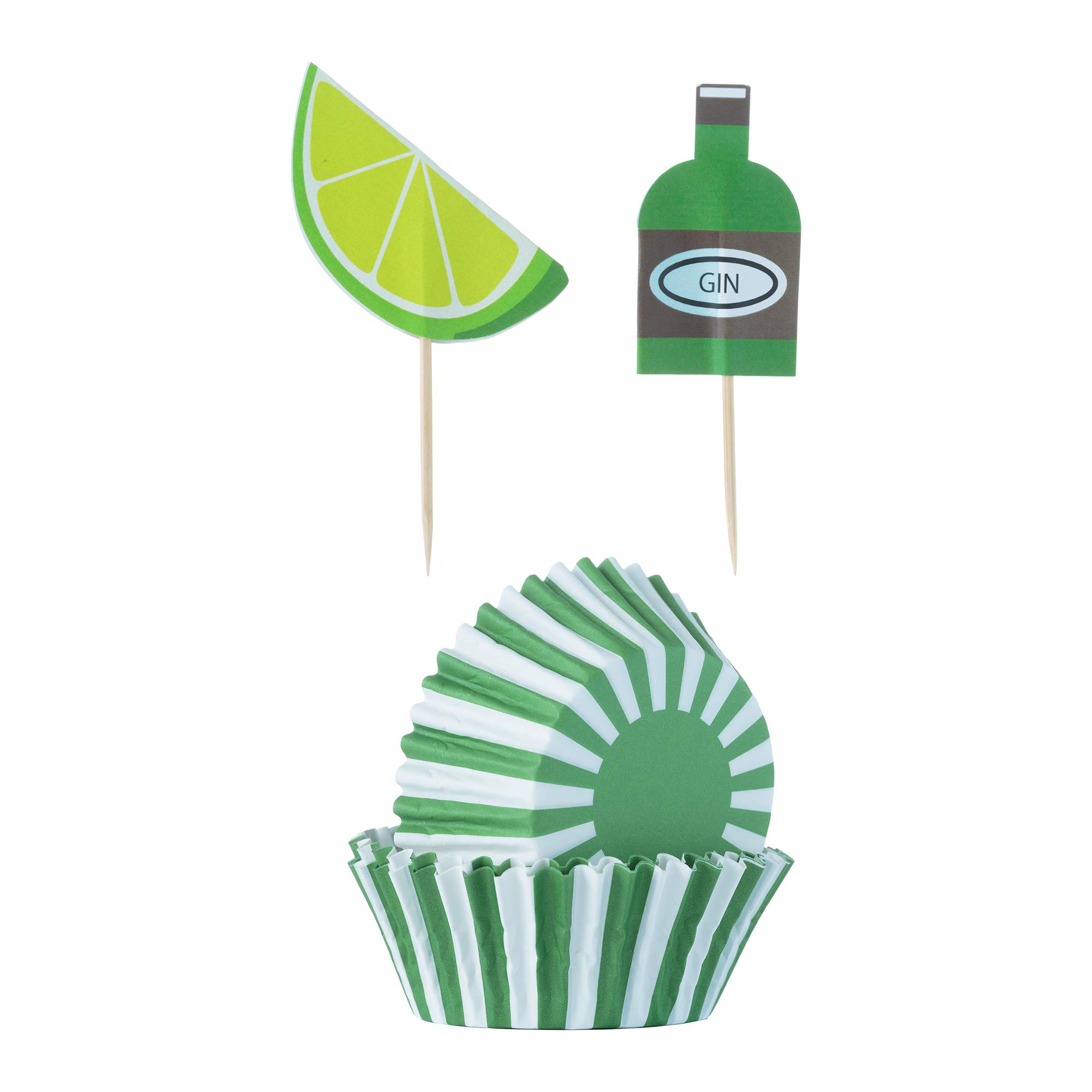 Mason Cash 48 Gin and Tonic Cupcake Case and Toppers