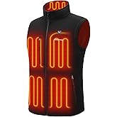 Venustas Men's Heated Fleece Vest with 6 Heating Zones, Lightweight Recycled Electric Fleece Vest
