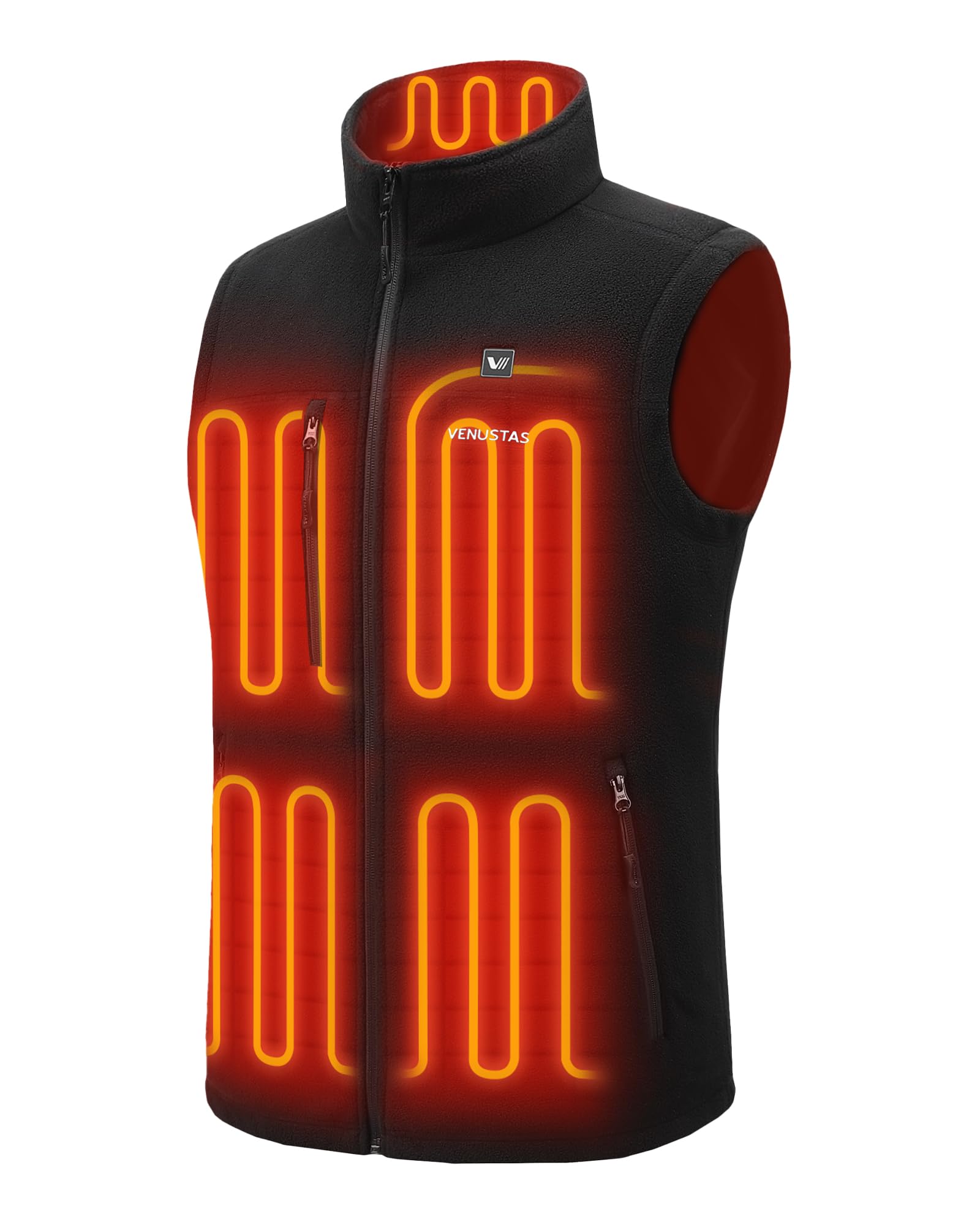 Venustas Men's Heated Fleece Vest (6-Zone)