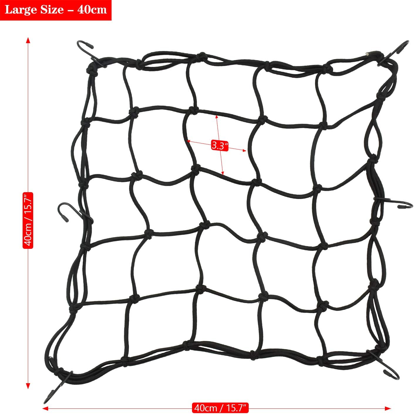 2 Pack Motorcycle Cargo Net Helmet Luggage Net Heavy Duty Bungees Net