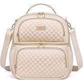 Weitars Lunch Bag for Women,Dual Compartment Lunch Box for Women Lunch Tote for Work,Insulated Leakproof Lunch Cooler Bag with Side Pockets and Adjustable Strap for Hiking,Picnic,Beach