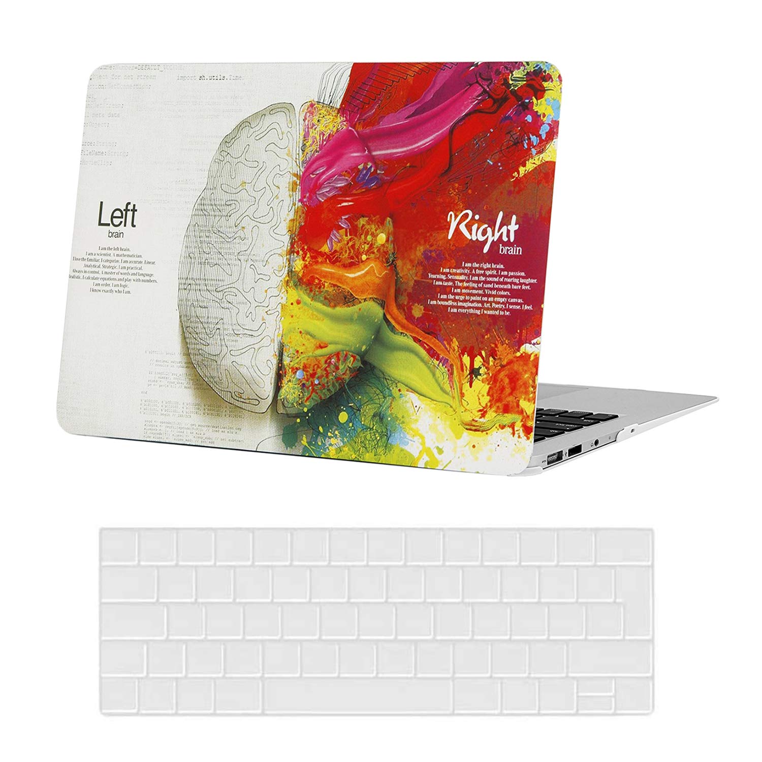 AUSMIX Compatible with MacBook Pro 13 inch Case 2022-2016 Release M2 M1 A2338 A2289 A2251 A2159 A1989 A1706 A1708, Ultra Thin Plastic Hard Protective Case and Keyboard Protection, Brain