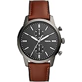 Fossil Men's Townsman Quartz Stainless Steel and Leather Chronograph Watch