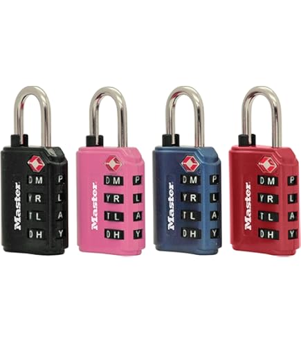 Hangslot Masterlock 3-cijfer Combi TSA Set Van 2 Sloten Assorti In Willekeurige Kleur 30mm 2 Stuks Hangslot Masterlock 3-cijfer Combi TSA Set Van 2 Sloten Assorti In Willekeurige Kleur 30mm 2 Stuks