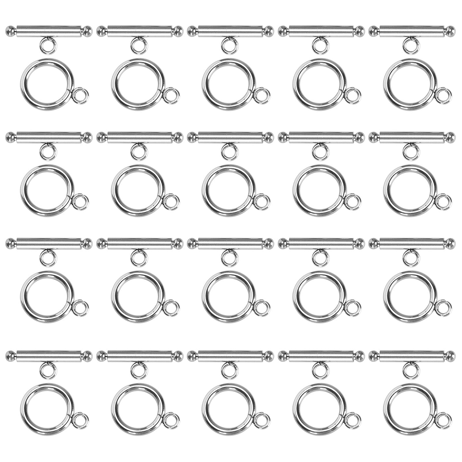 20 Set Toggle Clasps Jewelry Stainless Steel Antique Clasp Ring Necklace Bracelet Clasps OT Buckle for DIY Jewelry Making
