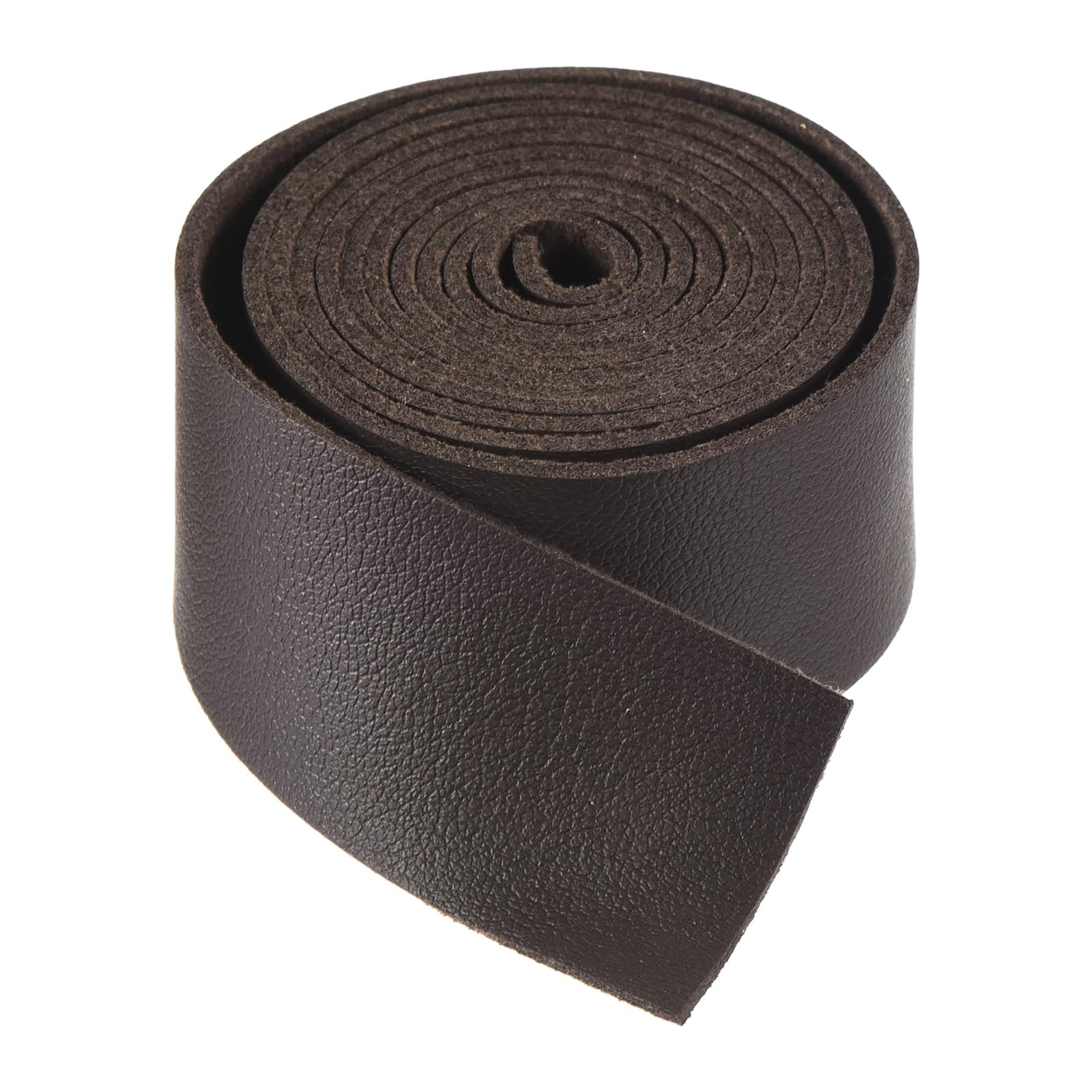 DMiotech Dark Brown Faux Leather Strap 1 Inch Wide 39 Inch Long Flat Leather Belt Strip 1.3mm Thick Single Sided Cord for Arts Craft DIY, Traction Ropes, Bag Straps
