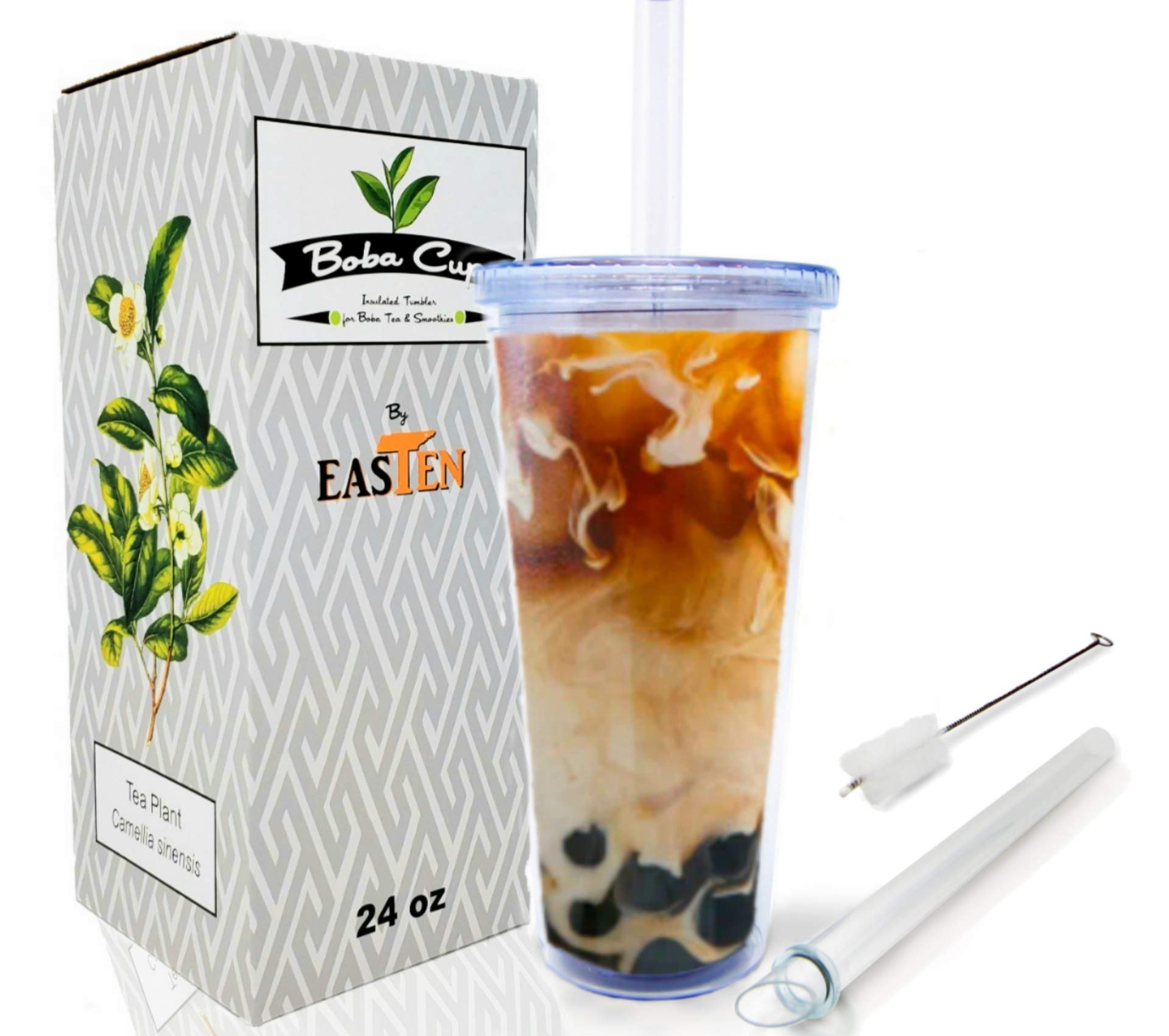 Buy Easten Reusable Boba Cup Bubble Tea Cup 24 oz Smoothie Cup Smoothie