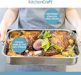 KitchenCraft Roasting Tin with Rack Stainless Steel 43 x 31 cm 5.5L view 6