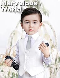 Marvelous World Boys' 5-Piece Formal Vest Suit