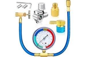 FANOVO Refrigerator Freon Recharge Kit, R134a Refrigerant Recharge Kit, A/C R134a Refrigerator Freon Recharge Kit, with Bullet Piercing Tap Valve, R134a Self-Sealing Adapter, for Home AC Refrigerant System