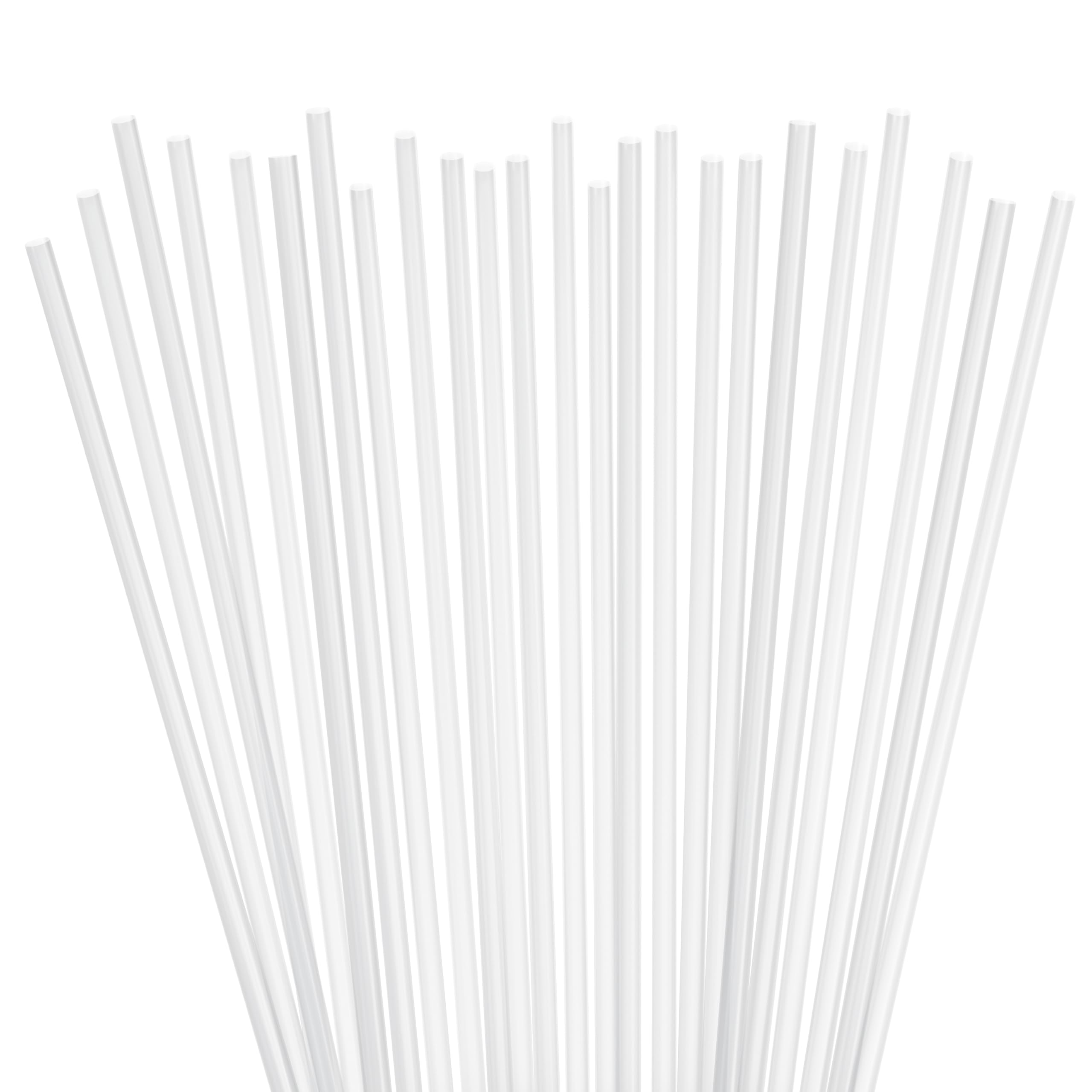 Disposable Plastic Drinking Straws - 7.75" Long - Straight - Unwrapped (10000, Clear) Image