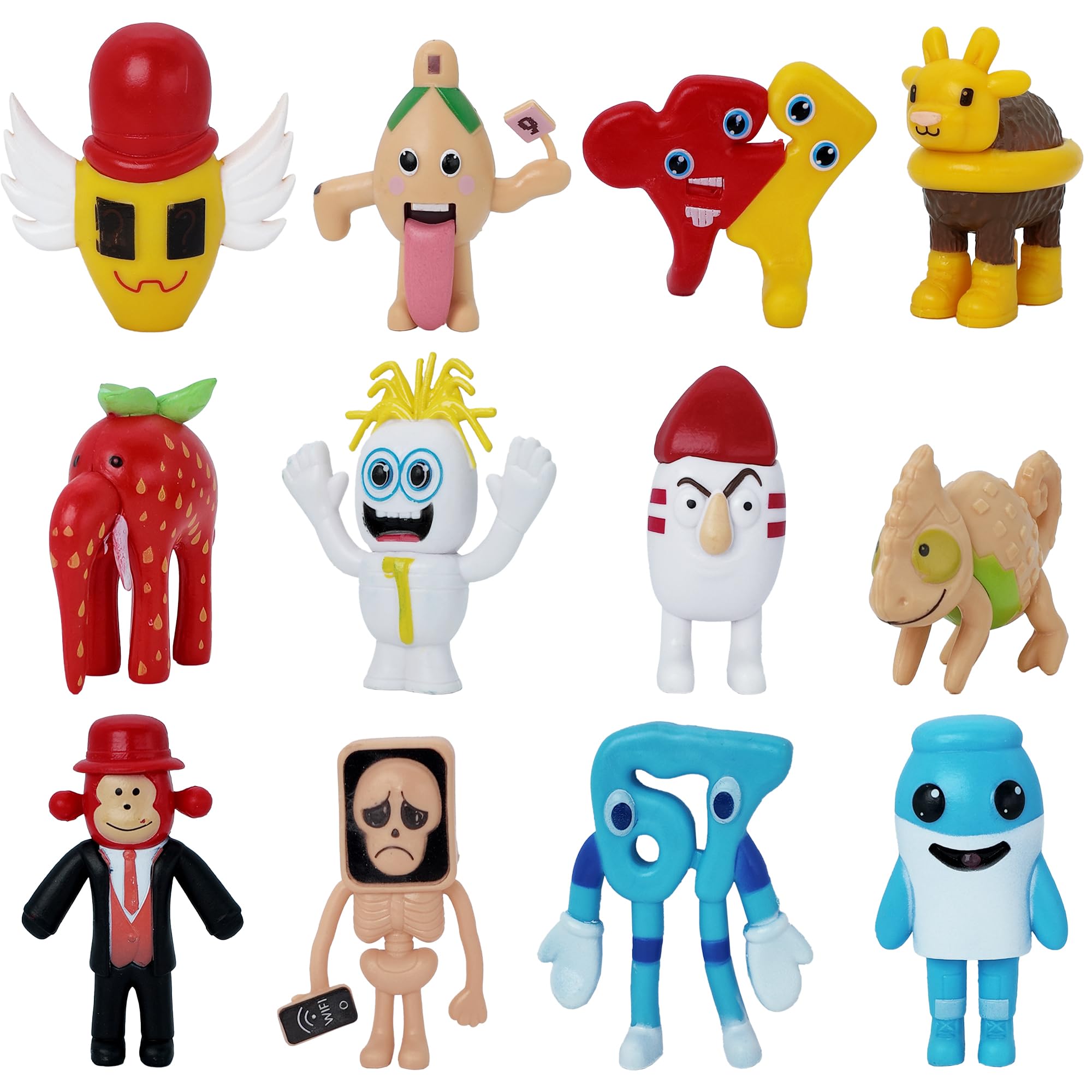 Gensly 12 Pcs Brainrot Action Figures Funny Collectible Toys for Game Fans Creative Animal Figure Set Desk Decoration — image 1