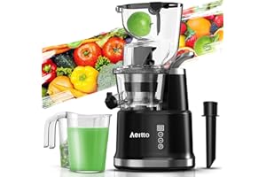 Aeitto Juicer Machines, Masticating Juicer Machines, with Big Wide 83mm Feed Chute, Electric Juicer Machines for Vegetables a