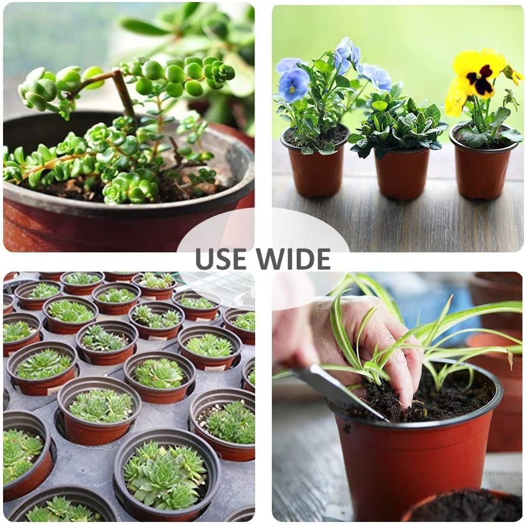 GROWNEER 120 Packs 4 Inches Plastic Plant Nursery Pots with 15 Pcs Plant Labels, Seed Starting Pot Flower Plant Container for Succulents, Seedlings, Cuttings, Transplanting: Garden & Outdoor