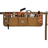 Waist Tool Belts with 13 Pockets,Waxed Canvas Tool Apron,Nail Apron,Woodworking Pouch for Men and Women,Adjustable Length from 28 to 45 Inches