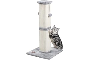 Karolpar Cat Scratching Post, 33Inch Tall Cat Scratch Post for Indoor Cats Adults and Kitten, Sisal Cat Scratcher with Hanging Balls