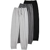 BEAUDRM Women's 3 Pack Pajama Bottoms Bow Knot Elastic Waist Comfy Casual Pajama Lounge Pants