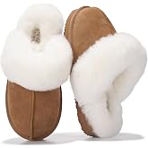 Project Cloud 100% Genuine Leather Natural Fur-Lined Womens Clog Slippers | Memory Foam Insole Indoor & Outdoor Mule Shoes Co