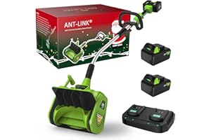 Ant-Link Electric Snow Shovel, 13.2“ 40V 4.0Ah Cordless Snow Blower, Battery Powered Snow Thrower with Directional Plate & Ad